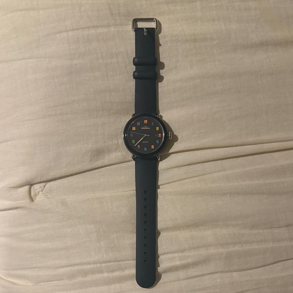 Shinola Black and Silver Men's Watch
